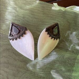 Elegant Silver and White Teardrop Earrings